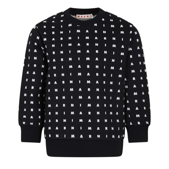 Marni Logo Sweatshirt Boys Size 8 Cotton Black White - Picture 1 of 7